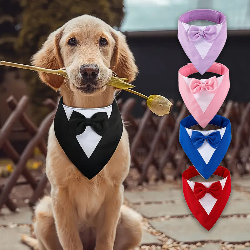 Pet Triângulo Cachecol Gravata De Cachorro Colar Lenço Borboleta Cães Gatos Terno De Casamento
