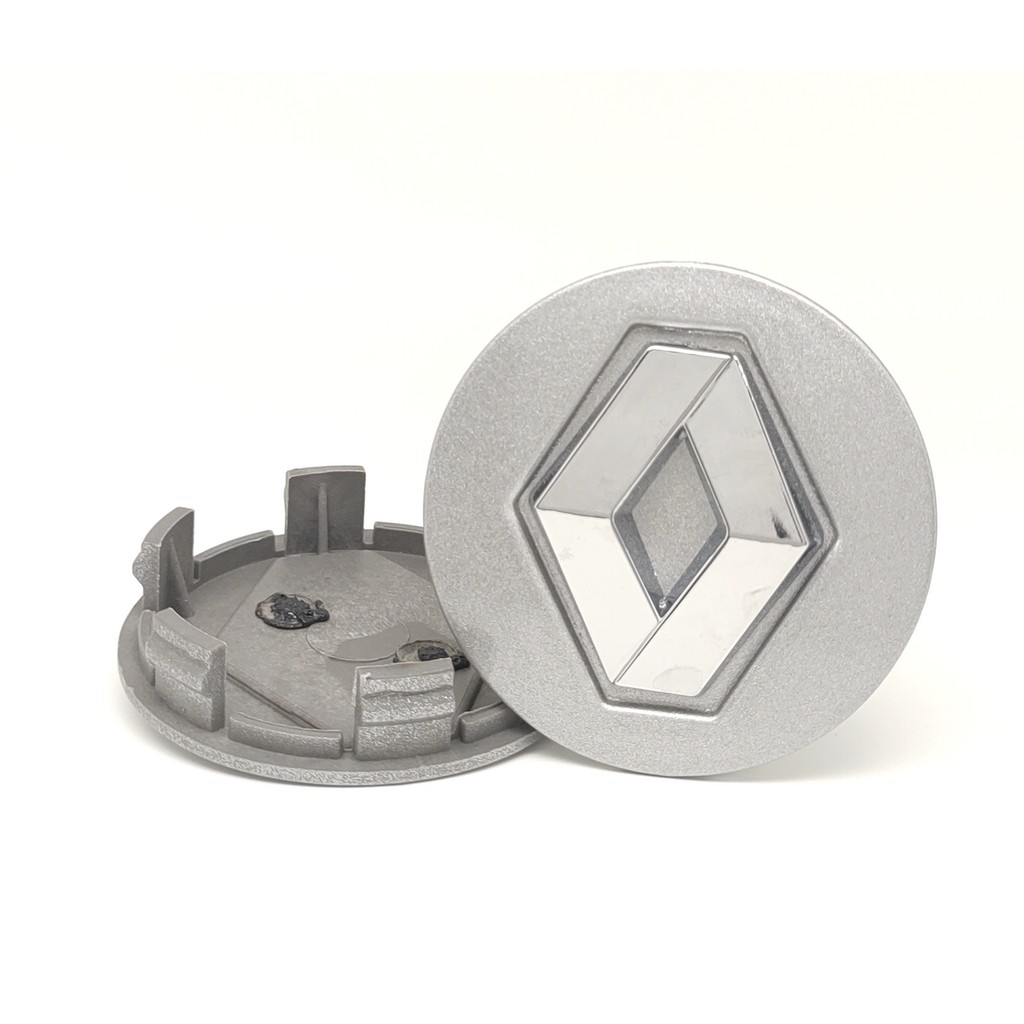 Kit 2 Calota Central Centro p/Roda Renault Captur Clio Duster Fluence Kwid Logan Sandero Zoe