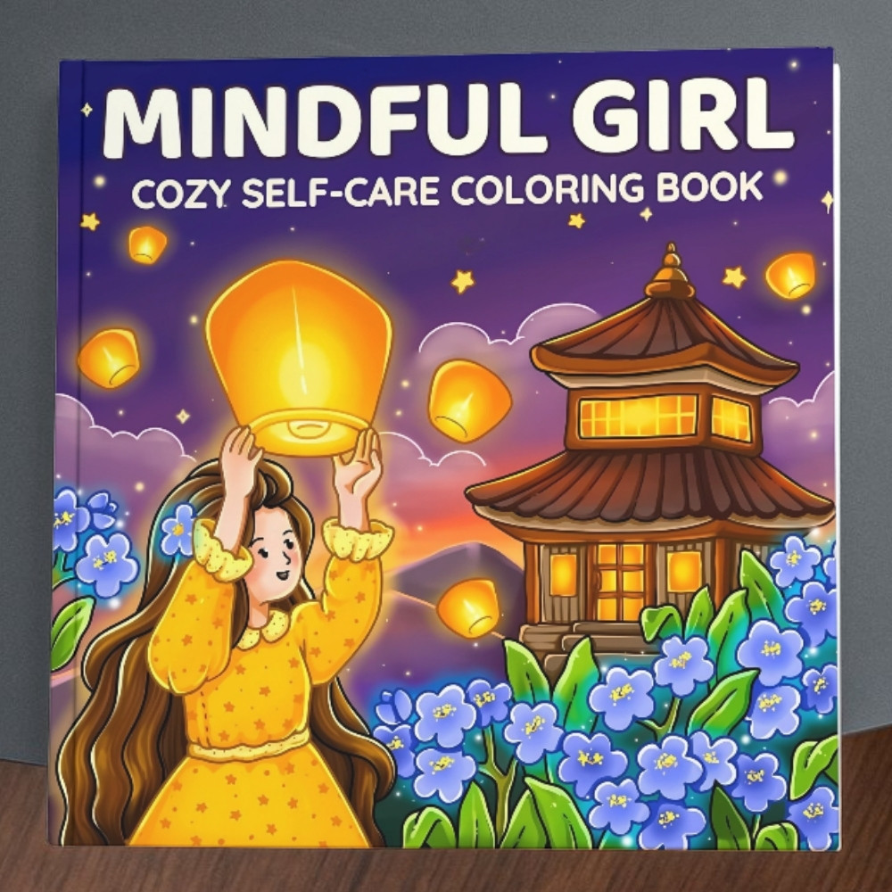Livro de colorir Mindful Girl Vol.1 - 45 páginas - Gramatura 120g/m2