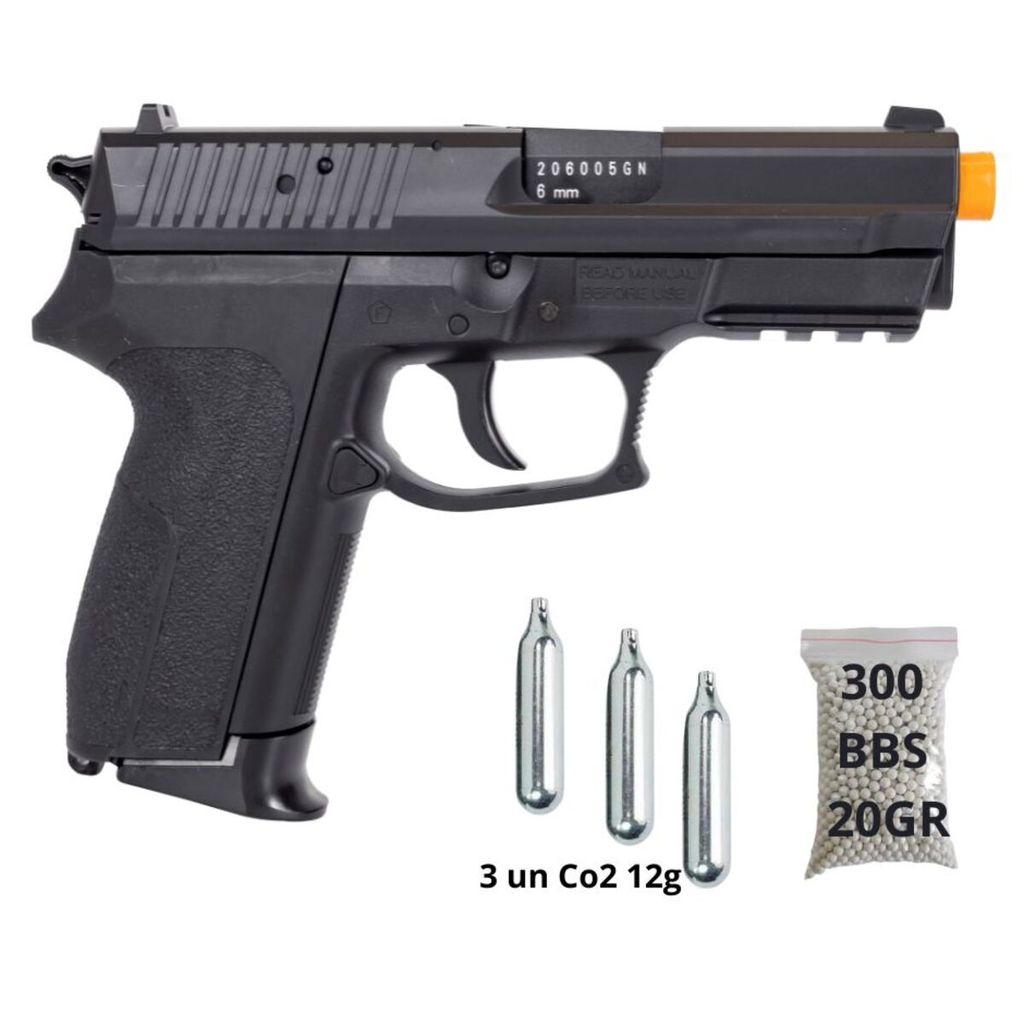 AIRSOFT PIST KWC SIG SP2022 CO2 PLAST 6MM + BRINDE em Oferta na Shopee