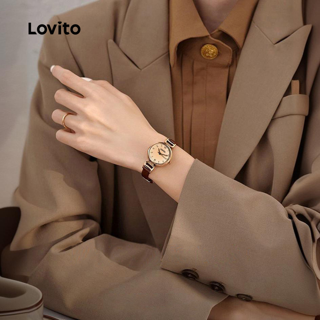 (NEW) Lovito Elegante Para E Versátil As Mulheres Relógio Todas Quartzo De Liso Estações Simples Retrô LFA82346 · foto 2
