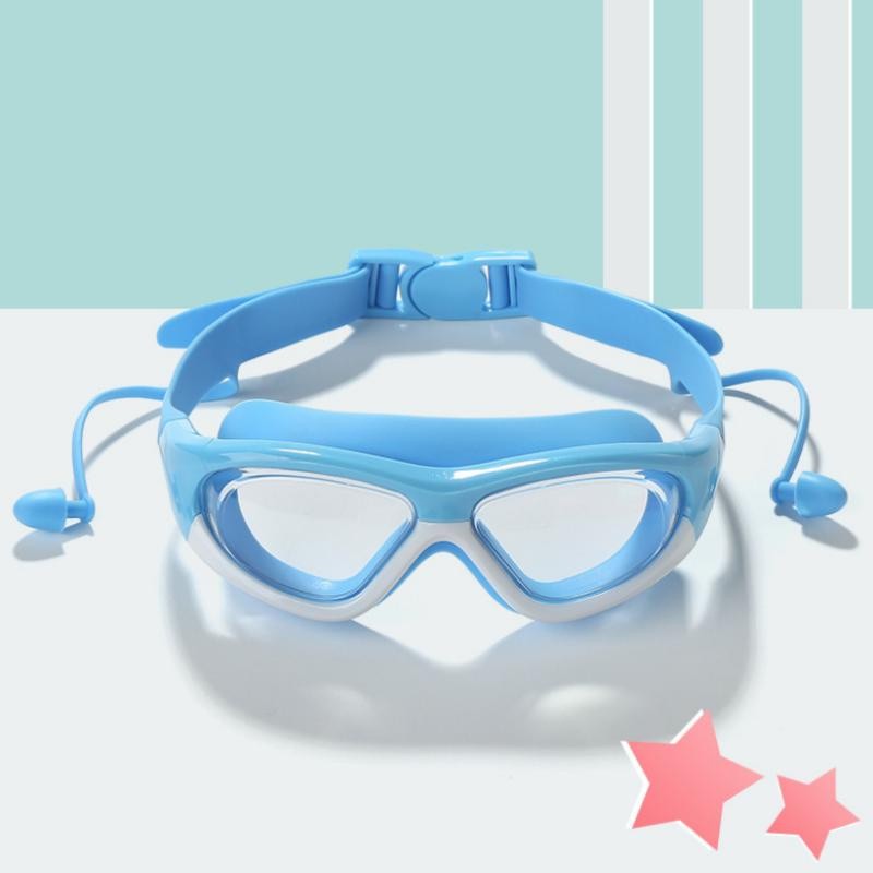 Conjunto De Óculos De Natação Kid's HD Anti-Embaciamento Para Piscina E Praia Com Grande Tampões Em Silicone ANJIN.BZ — imagem 2 de 2