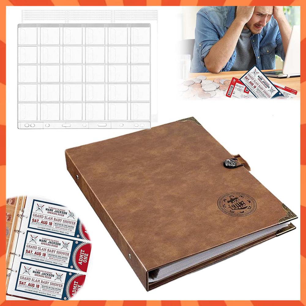 Álbum de coleção de moedas para colecionadores, álbum de coleta de moedas e estojo de armazenamento de dinheiro