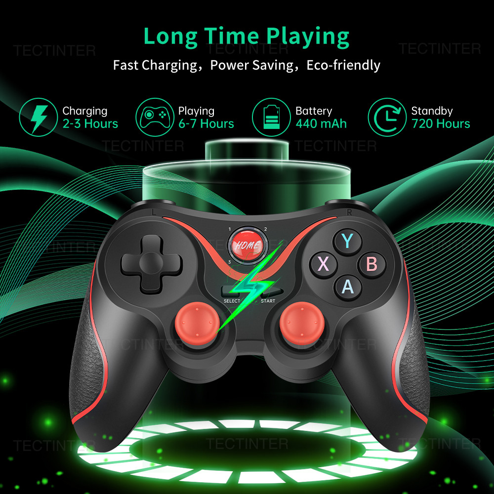 Terios 2.4G Controlador Sem Fio Para Nintendo Switch/PS3/PS4 Console PC Joystick Controle Gamepad Telefone Android (Com