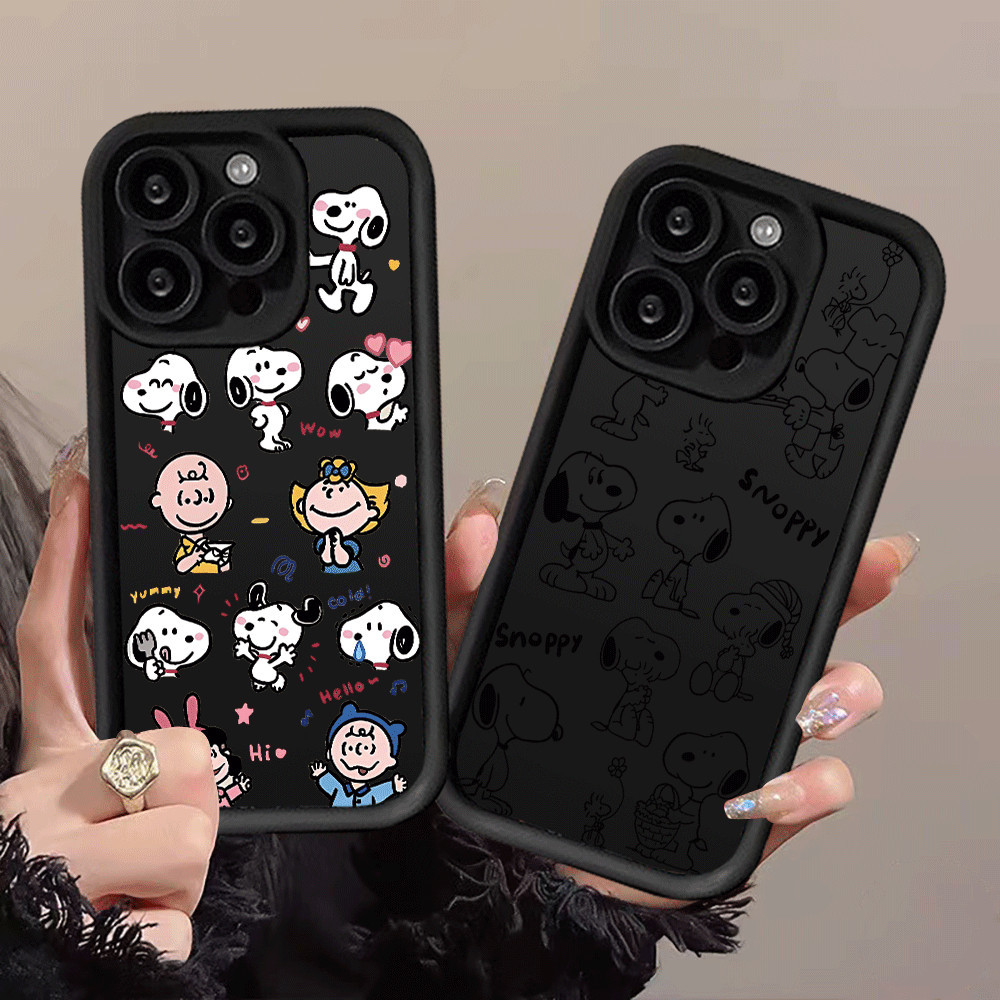 Capinha Capa de silicone Anti-impacto Snoopy para iPhone XR 11 12 13 14 15 16 17 pro max plus case em Oferta na Shopee
