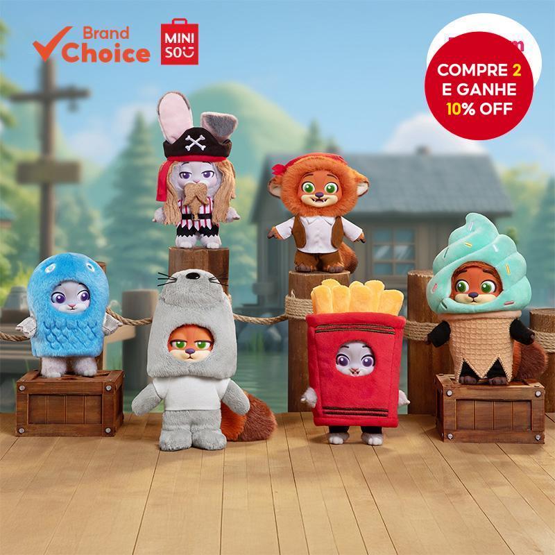 Miniso Disney Zootopia 2 Série Melhor Disfarce & Mistério & Pingente de Pelúcia Macia Caixa Cega 13cm X 13cm X 18cm