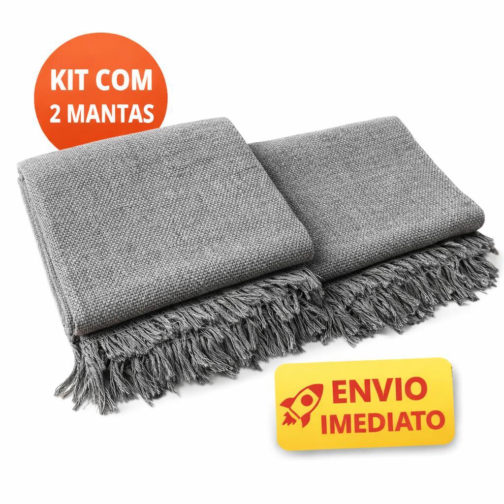 Kit 2 Mantas Decorativas Para Sofá Luxuosa Tamanho 210X120 Tecido Algodão