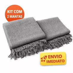 Kit 2 Mantas Decorativas Gigante Para Sofá Tamanho 2,10X1,20 Direto Da Fabrica