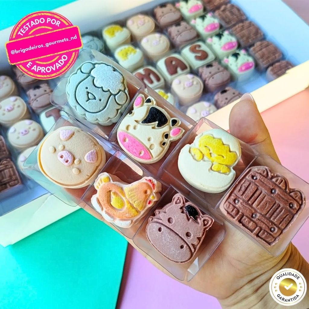 Modeladores Ejetores Fazendinha para Brigadeiro, doce, docinhos, massa e biscoito