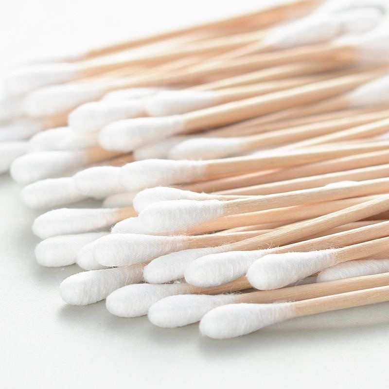 (100 ,200 ou 500 unid) Cotonete hastes flexíveis de madeira de bambu - Natural, orgânico, biodegradável e ecológico