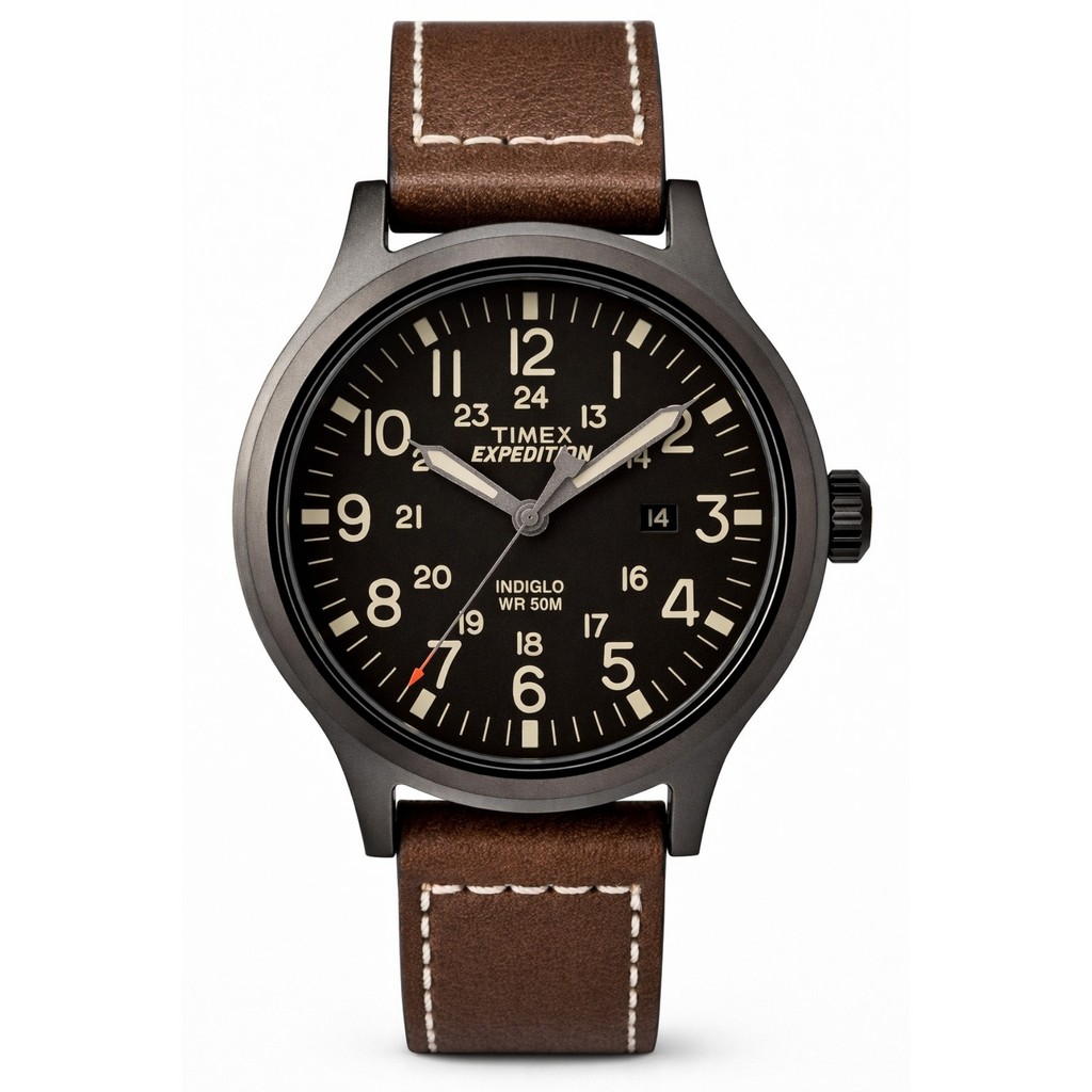 Relógio Timex Mossy Expedition Scout 43mm Pulseira Couro