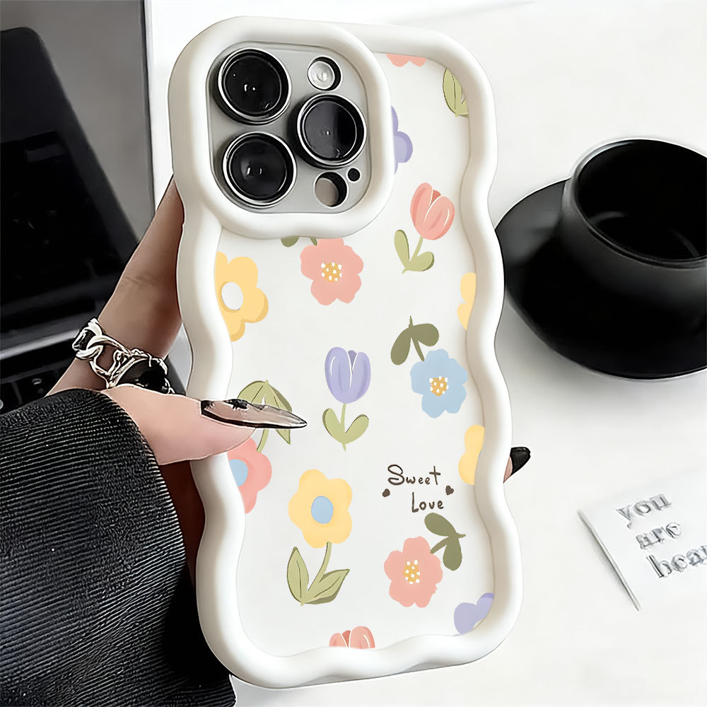 Capa Capinha Silicone Anti-impacto Para IPhone 7 8 14 15 16 16E 13 11 12 17 Normal Pro Plus Max Ar Moda Flor Caso De Tel em Oferta na Shopee