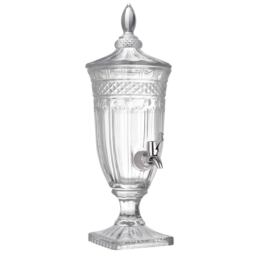 Suqueira De Vidro 5L Jarra Dispenser Queen Licoreira Luxo Bebidas Transparente