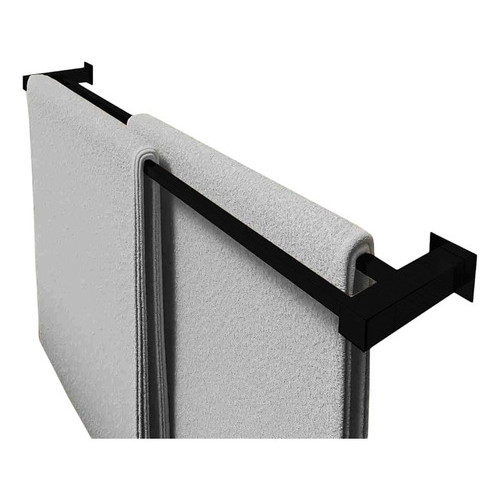 Porta Toalha Toalheiro Duplo Aço Inox Preto 60cm Banheiro em Oferta na Shopee