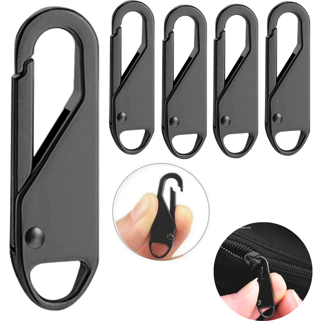 kit Puxador De Zíper Universal RETANGULAR de Metal Extrator Destacável Deslizante Reparo Bolsa Mochila