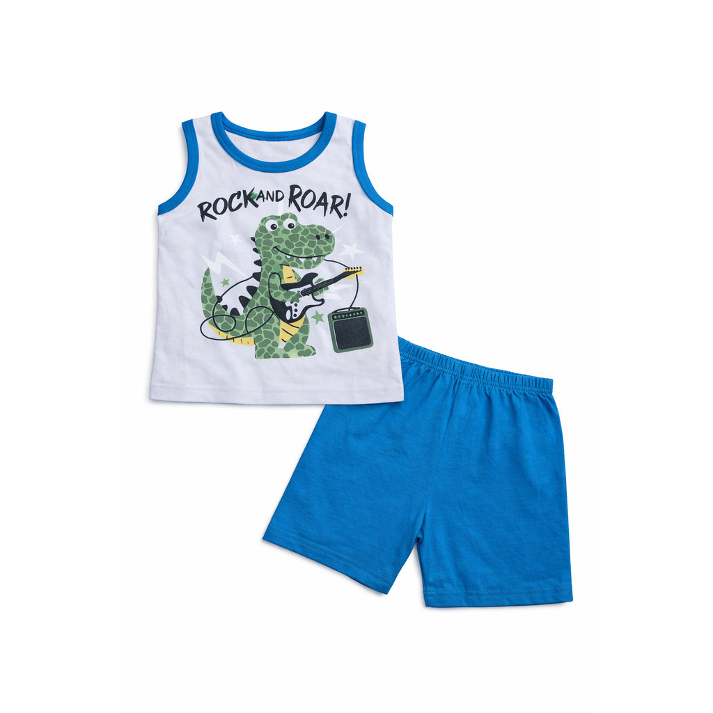3 a 6 meses - Conjunto Masculino de Camiseta e Short para Bebê / Meninos