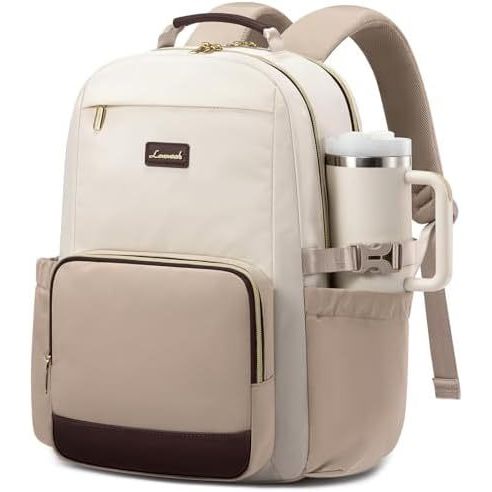 Mochila Para Laptop LOVEVOOK Mulheres Com Bolso Copo De Grande Capacidade , Bolsa De 15.6 Polegadas De Viagem , Negócios