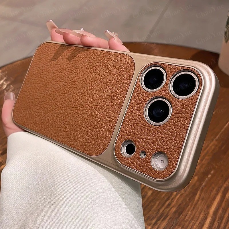 Capa De Silicone Líquido De Couro Com Textura De Lichia Compatível Iphone 17 16 15 14 13 12 11 Pro Max Plus Soft Shell À