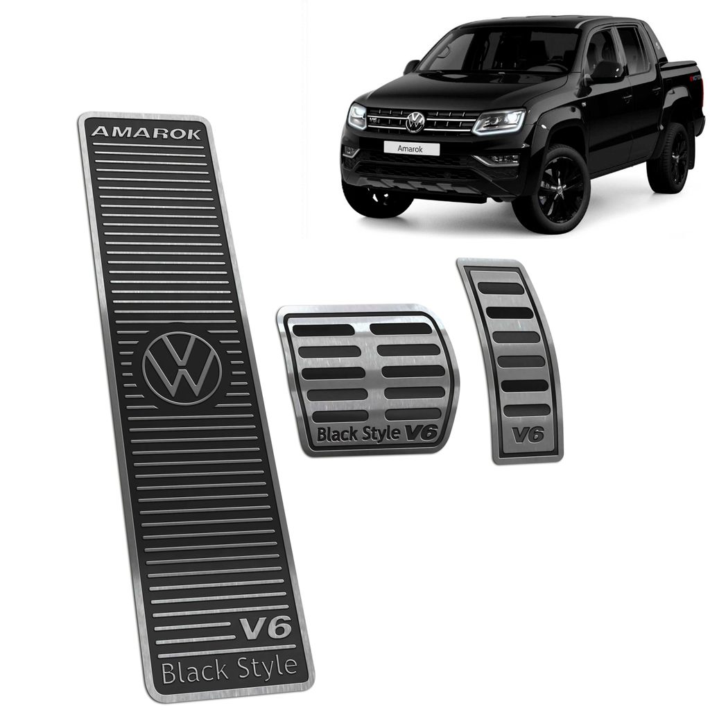 Kit Pedaleira Descanso Pé Amarok black style 2019 até 2024