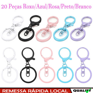 20 Peças Ganchos Giratórios Premium Com Argolas Para Chaveiros, Fechos De Metal Tipo Lagosta, Chave, Pingente, Joias