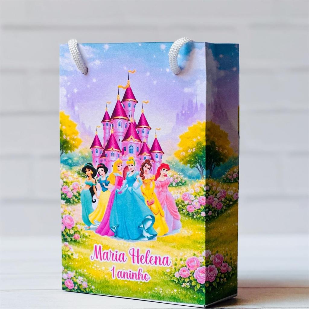 Sacolinha Princesas | Personalizada Com Nome | Mimos Festa Aniversário Lembrancinhas Personalizados