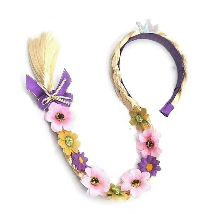 Tiara de Princesa com Trança de Cabelo Flores Fantasia Fada Cabelo Maluco