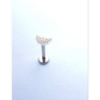 Piercing Lua cravejada  pedra de zircônia Prata 925