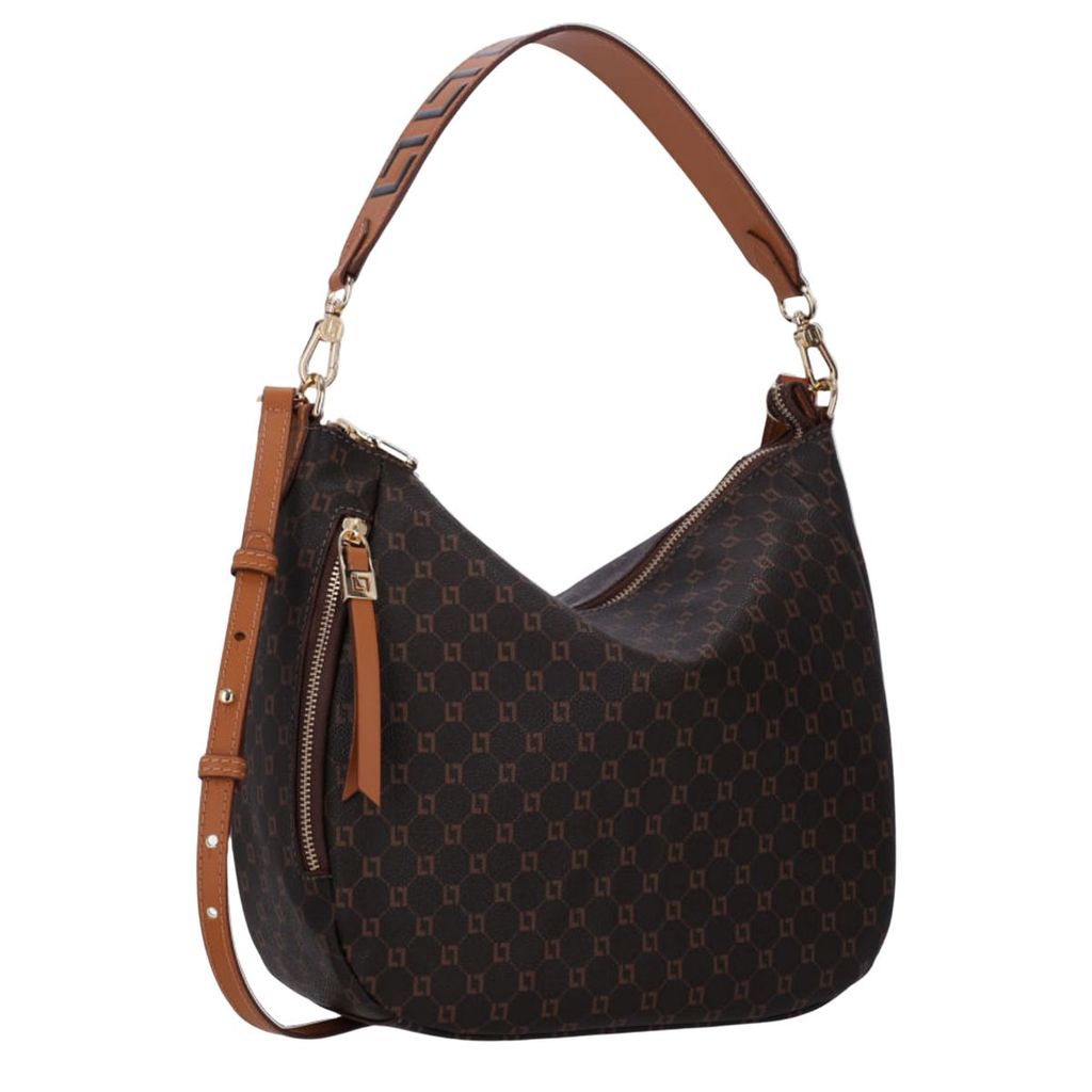 Bolsa Hobo Grande Mograma Mocca Luz Da Lua Fashion