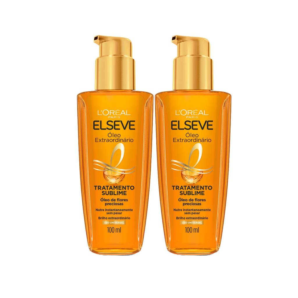 Kit 2 Óleo Extraordinário Elseve L'Oréal Paris Tratamento Reconstrutor Capilar 100ml em Oferta na Shopee