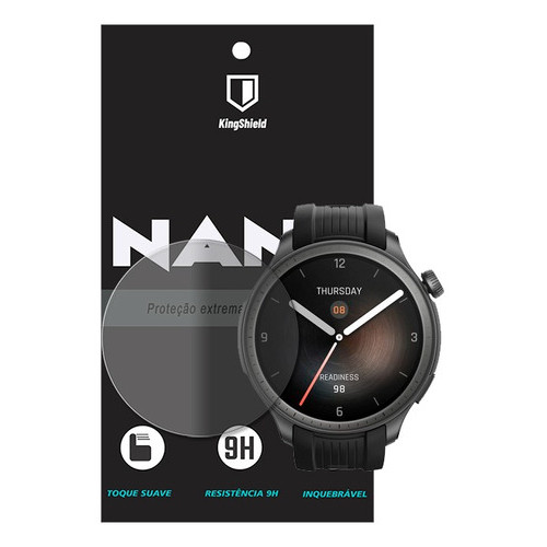 Película Amazfit Balance Kingshield Nano Vidro Fosca Anti-Risco Relógio Smartwatch Anti-Reflexo