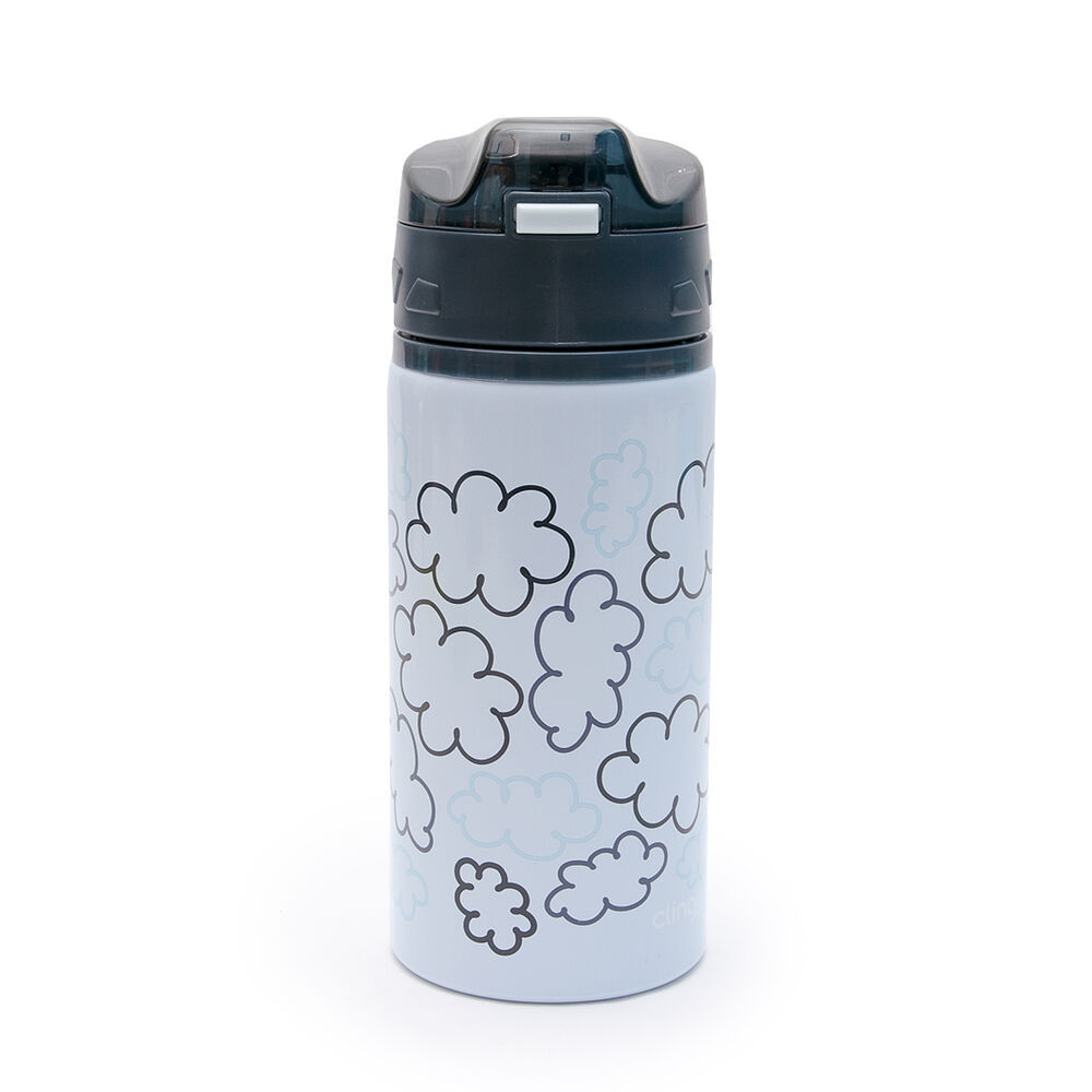 Garrafa Infantil Alumínio 580ml com Canudo Silicone e Bico Ergonômico Menino Escolar Resistente