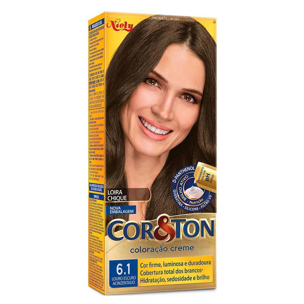 Tintura Creme Cor & Ton Cor E Ton Louro Escuro Acinzentado 6.1