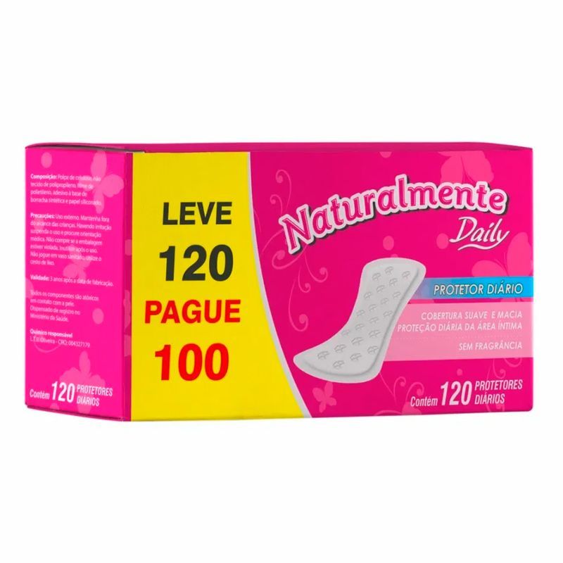 Protetor Diário Naturalmente Daily Leve 120 Pague 100