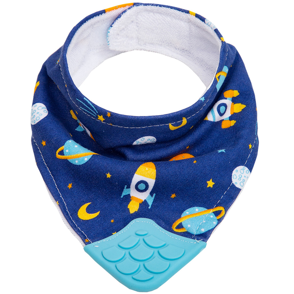Bandana Babador Com Mordedor Algodão Espaço - Buba