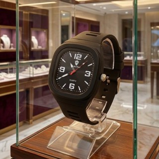 Relógio De Quartzo Unissex Mostrador Limpo Grande Pulseira Borracha Quadrado Quartz Numeração Destacada em Oferta na Shopee