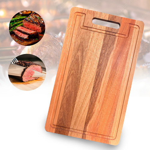 Tábua Corte Carne Churrasco Servir Moderna Grande Com Cabo E Escorredor de Gordura 50x30