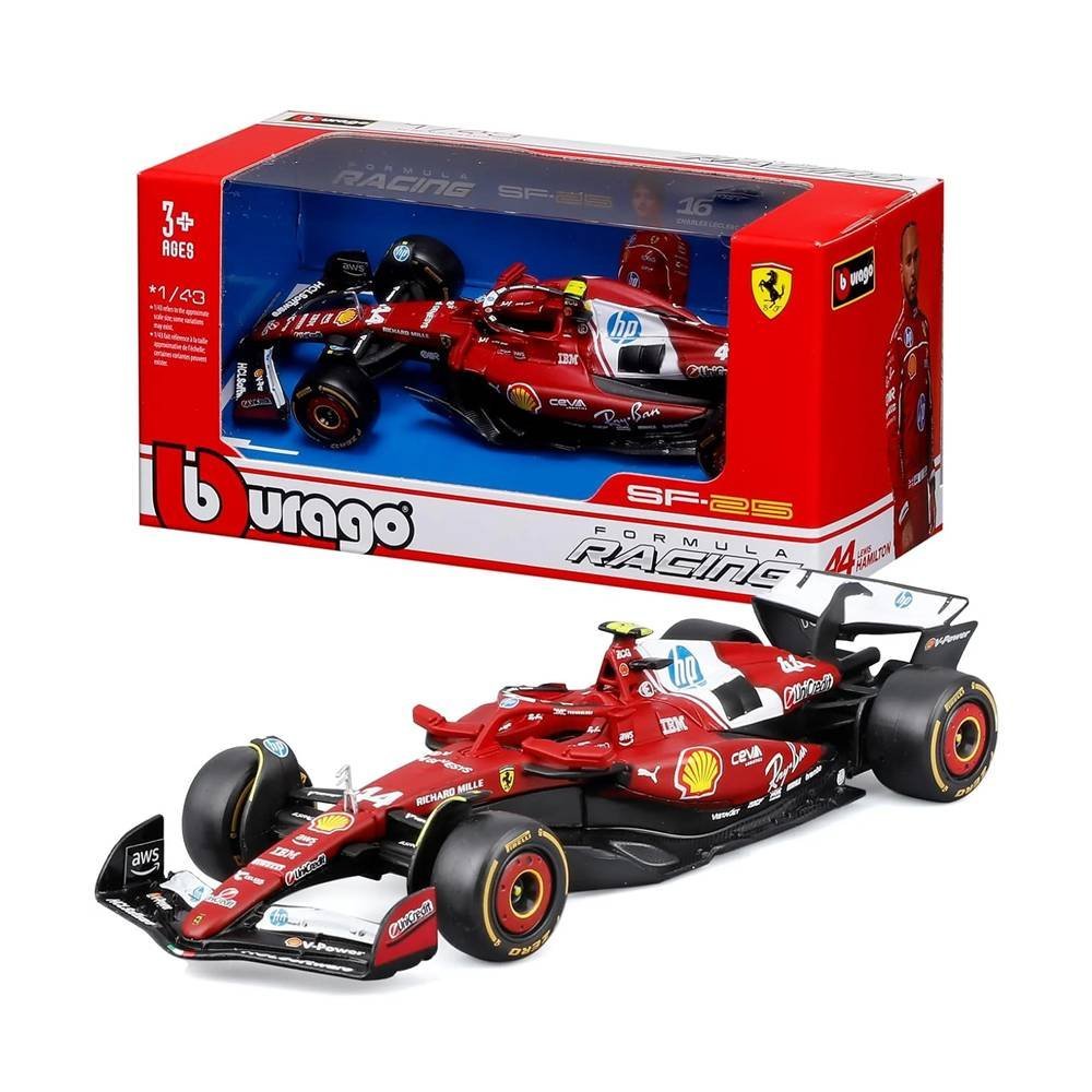 Miniatura Fórmula 1 Ferrari SF-25 - #44 L. Hamilton - Formula Racing - (2025) - 1:43 - Burago