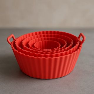 Kit Com 6 Formas de Silicone Redondas com Alça – Formas Antiaderentes para Assar na Air Fryer em Oferta na Shopee