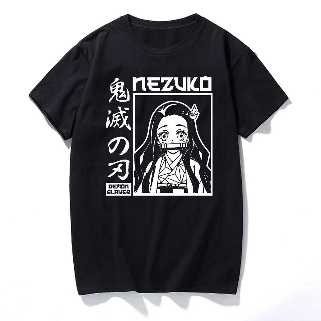 Camiseta Anime Demon Slayer T-shirt  Camiseta 100% algodão Malha Penteada 30.1 Unissex Envio Rápido Diversas cores