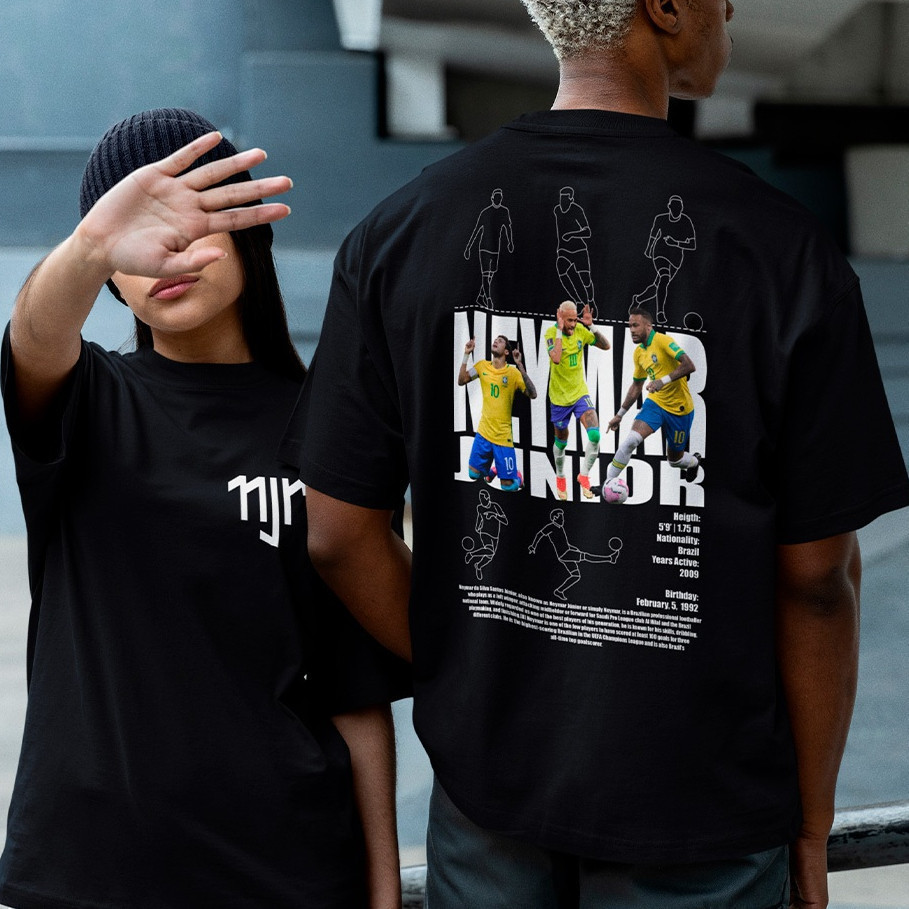 Camiseta Estilosa Basica Algodão Futebol Neymar Junior Style Streetwear Unissex