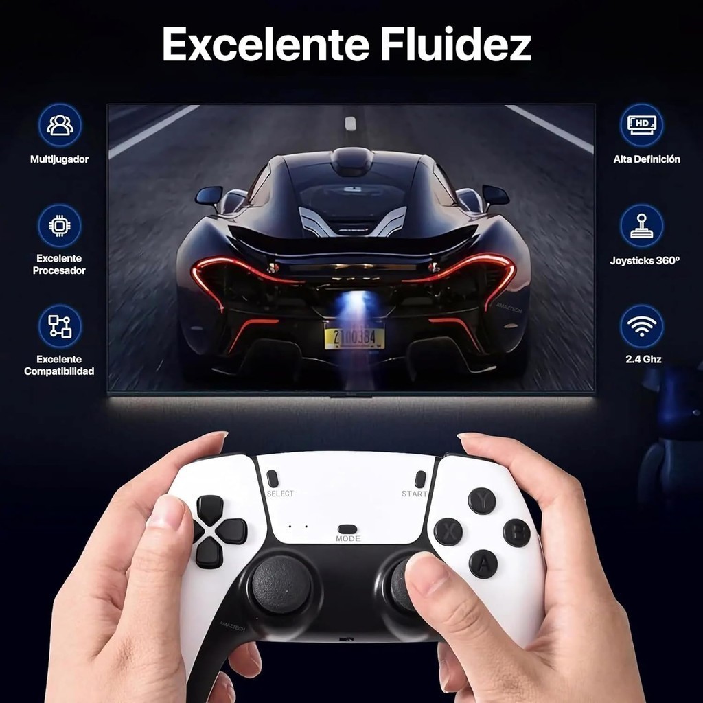 Novo Game Stick M15 Pro 4K Mais de 30.000 Jogos 2 Controles Sem Fio Reviva clássicos de PS1, NES, SNES, GBA Novo Imports