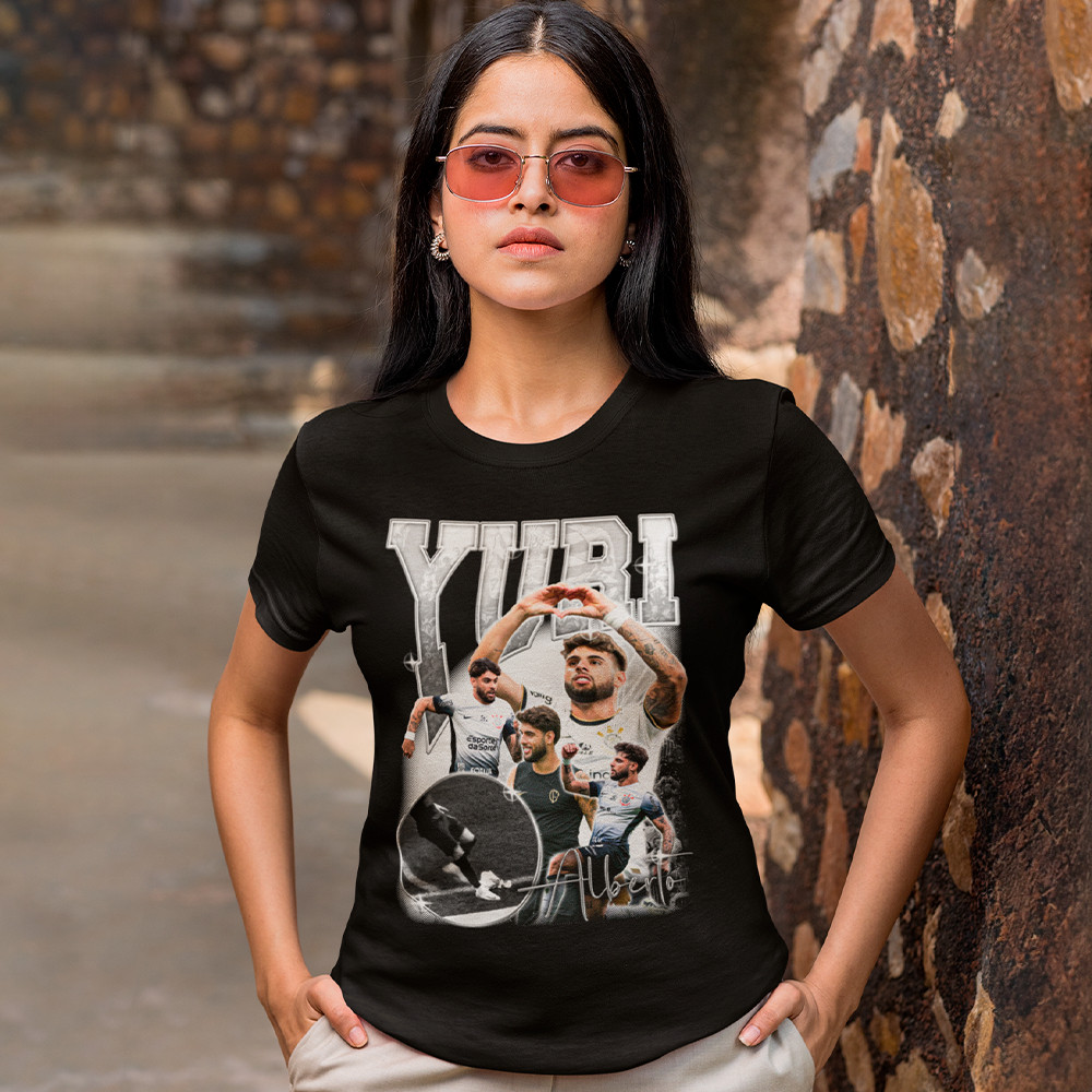 Camiseta Baby Look Básica Algodão Yuri Alberto Jogador Futebol Timão Craque do Povo