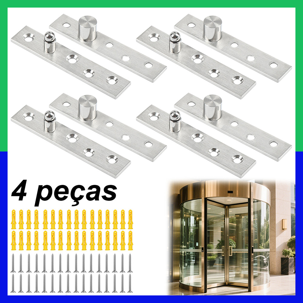 Pacote com 4 dobradiças giratórias de porta com rotação de 360°,para estante porta oculta e porta secreta,95mmx19mmx14mm