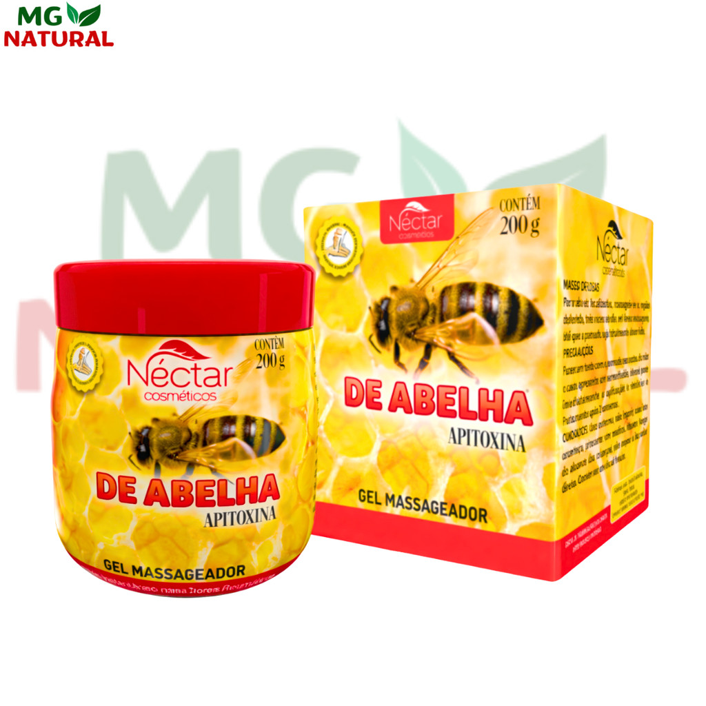 Kit Com 12 Unidades Gel Massageador Abelha Néctar Cosméticos 200g