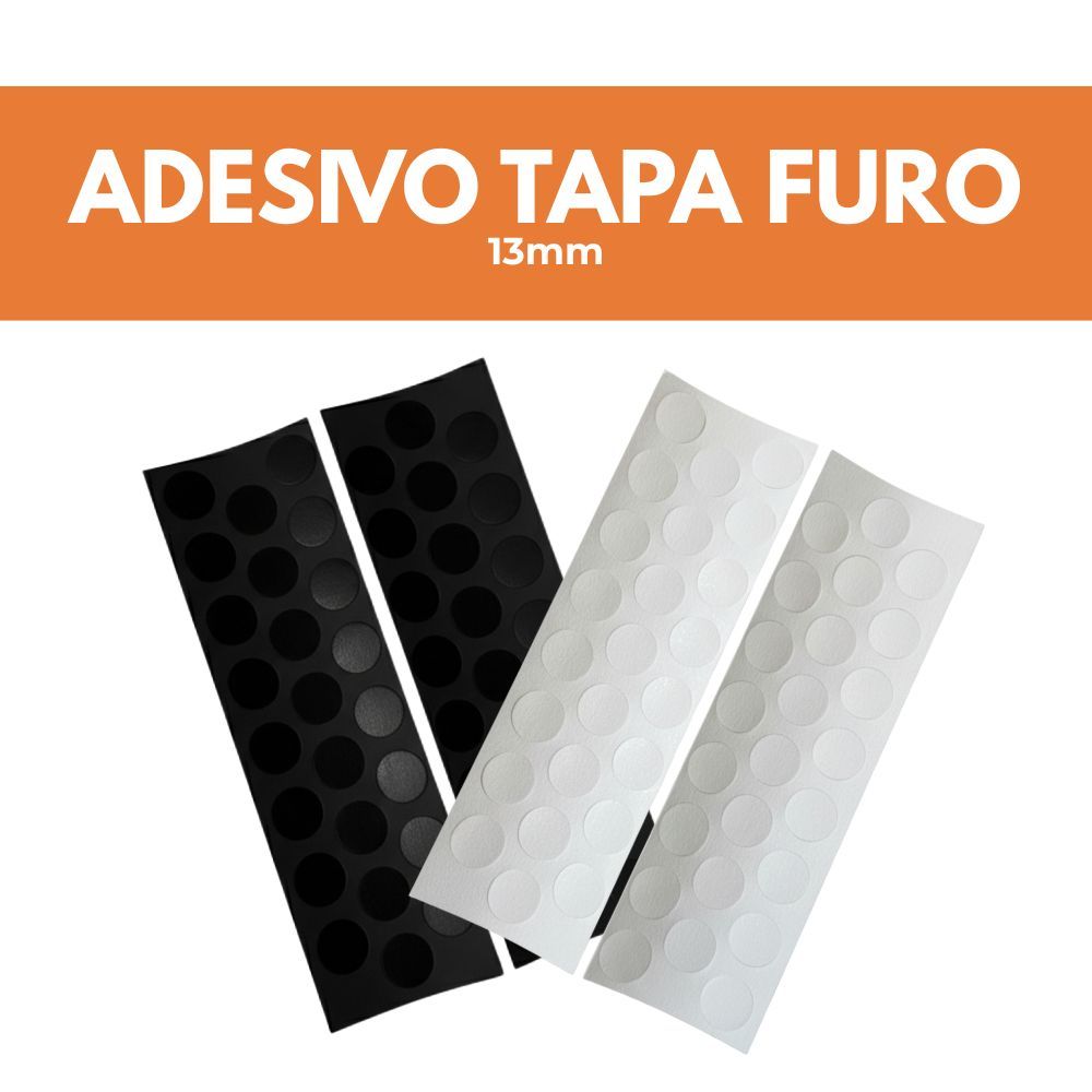 Kit Cartelas 48 Adesivos Tapa Furo Branco ou Preto  TX PVC 13mm Autoadesivo Acabamento Moveis MDF em Oferta na Shopee