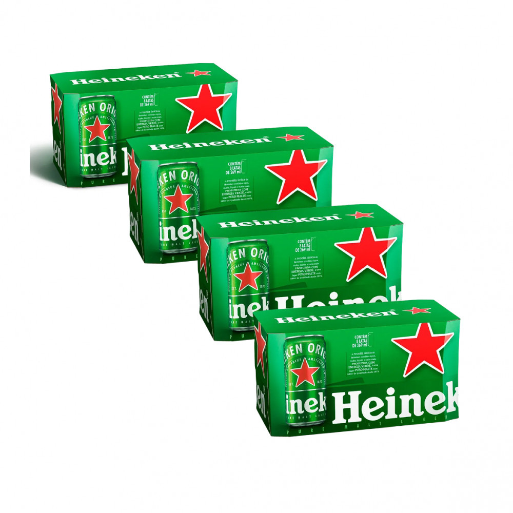 Cerveja Heineken Lager Lata 269ml - 32 unid.