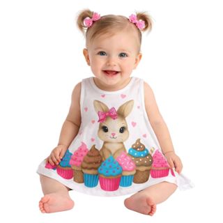 Vestido Bebê Menina Algodão Estampado Kyly em Oferta na Shopee