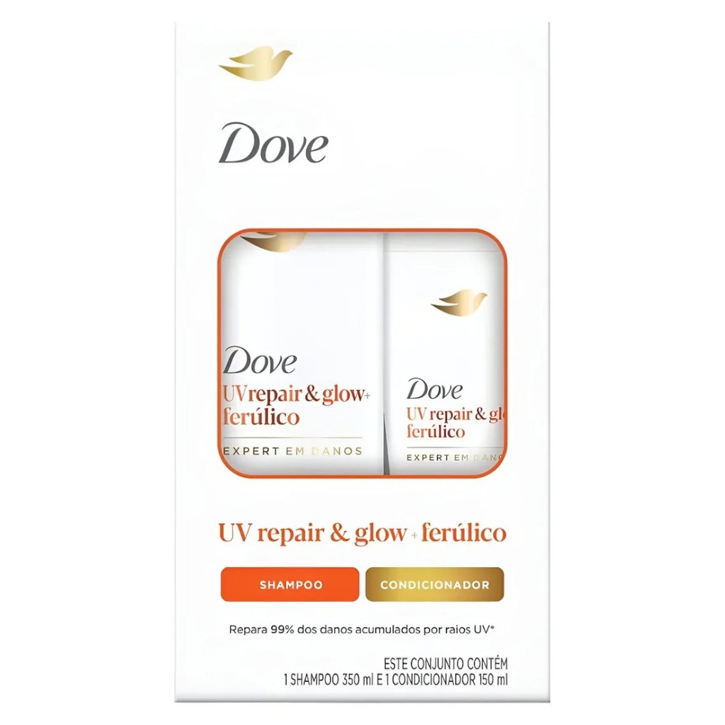 Kit Shampoo + Condicionador Uv Repair & Glow + Ferúlico - Dove
