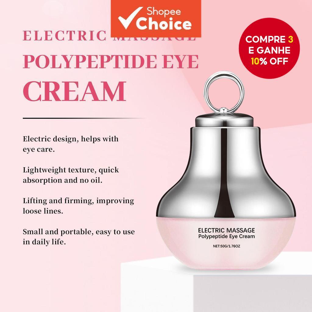 Creme para os Olhos de Polipeptídeo para Massagem Elétrica, Hidratante, Textura Leve, Multi-efeito, Cuidados Diários em Oferta na Shopee