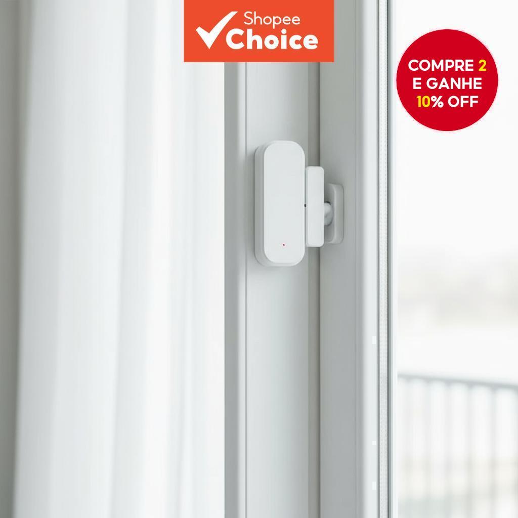 Sensor Inteligente Sem Fio ZigBee para Porta e Janela com Alarme em Tempo Real, Automação Residencial Compatível com